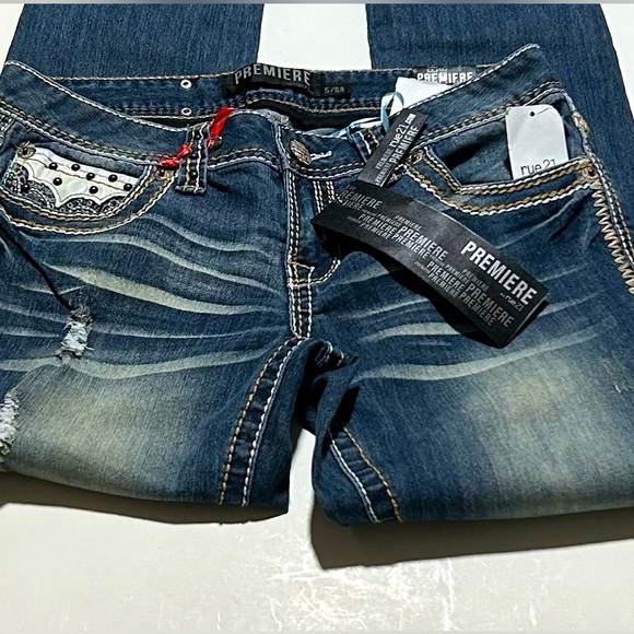 Premiere Denim by rue21 Denim - Premier Sz 5/6 Low Rise Skinny 'Bold Pockets*Stitching*Button' Jeans